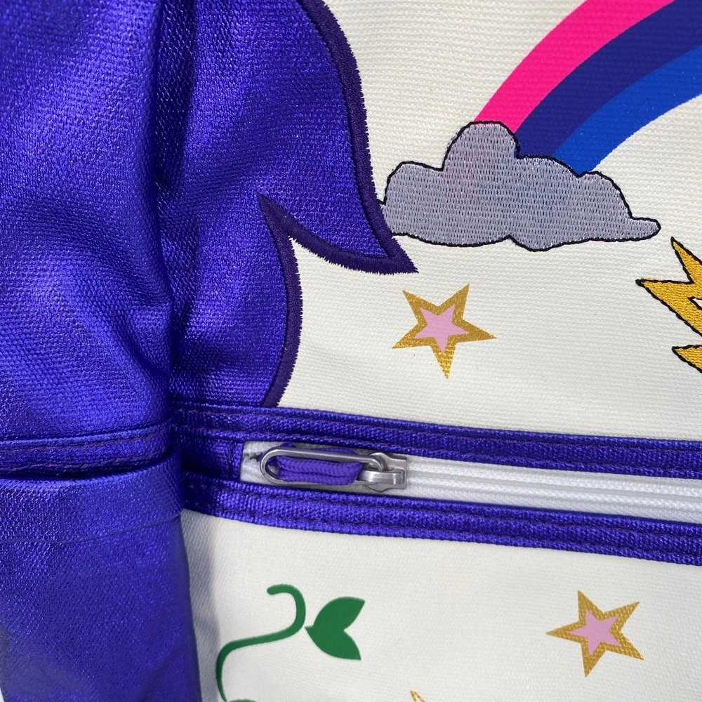STATE Kane Kids Double Pocket Backpack Purple Metallic Cowgirl Rainbow Whimsical